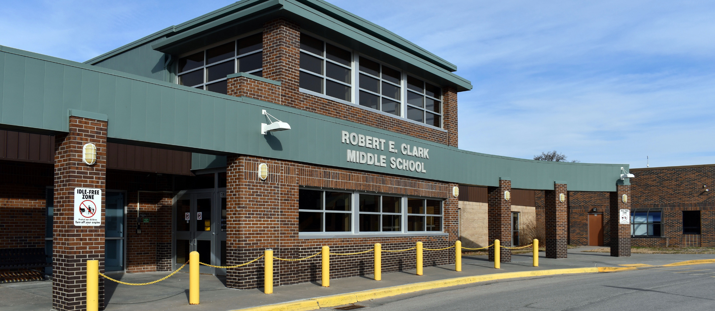 front of clark middle school building