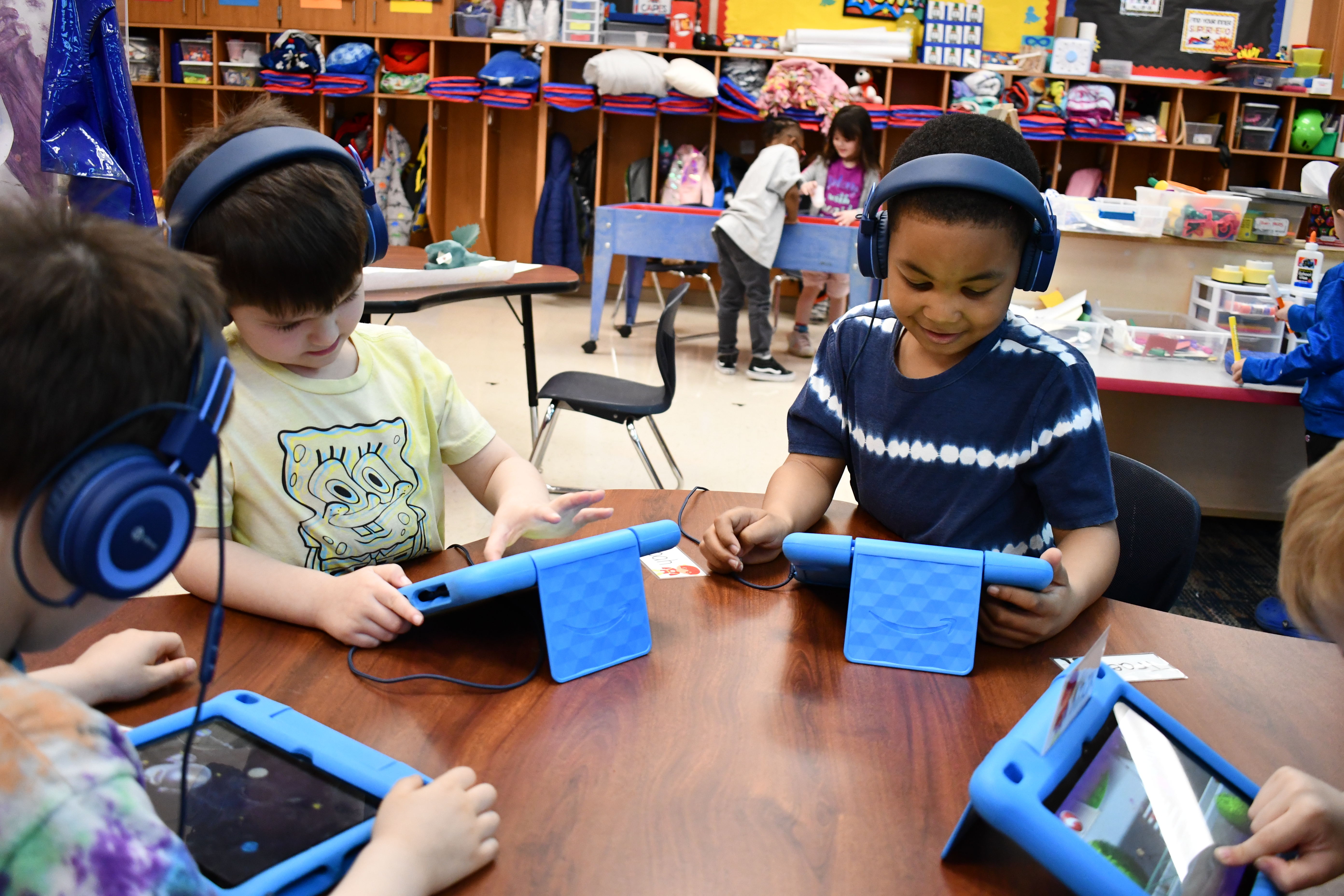 preschool students in class