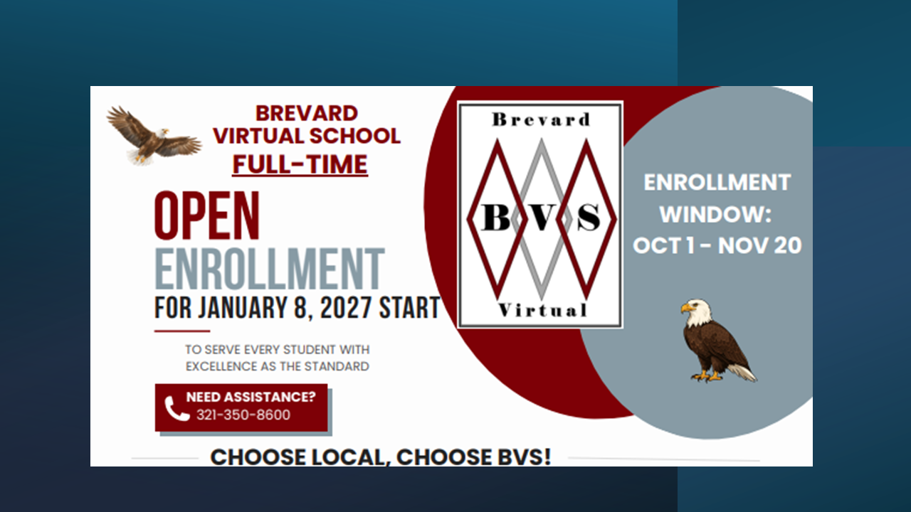 BVS Fulltime open enrollment January 8th 2027 start;  enrollment window oct 1-Nov 2oth; need assistance call 321-350-8600