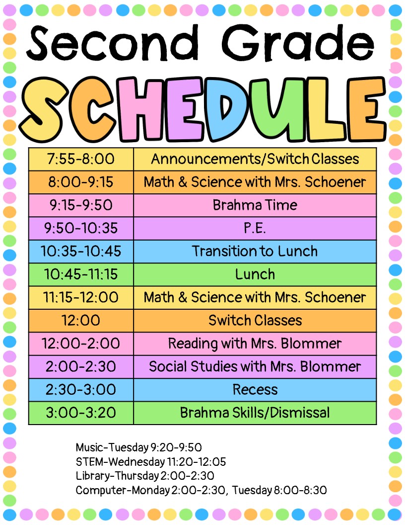 Mrs. Blommer's Student Schedule