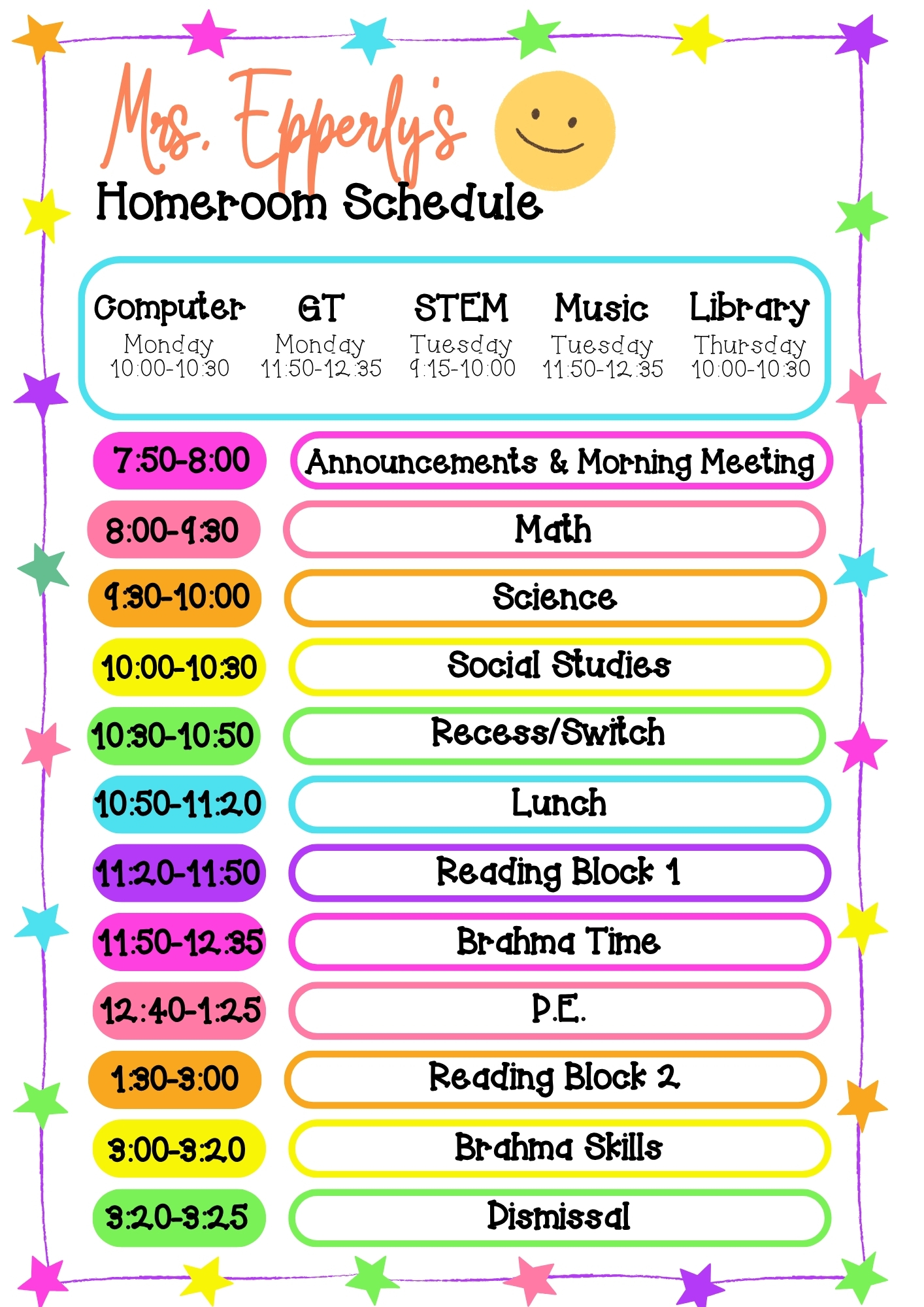 Class Schedule