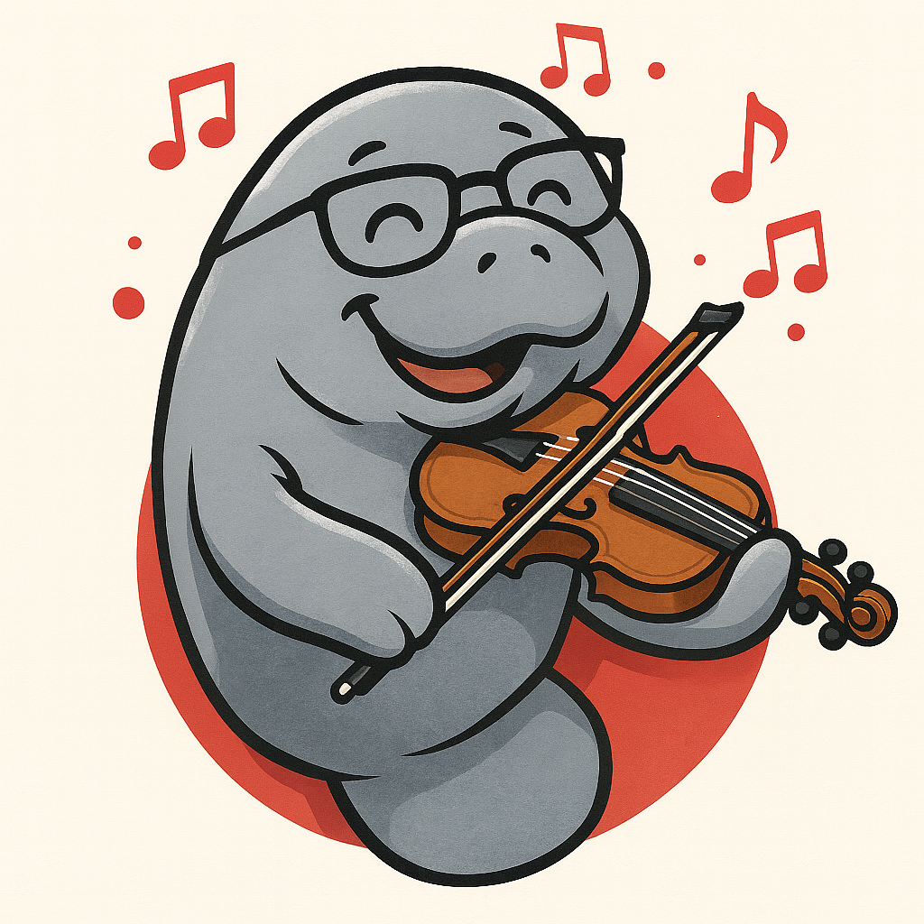 Manatee playing strings image