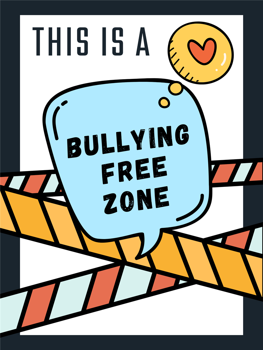 Blue Bold Bullying Poster