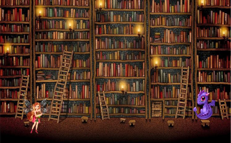 magical library image