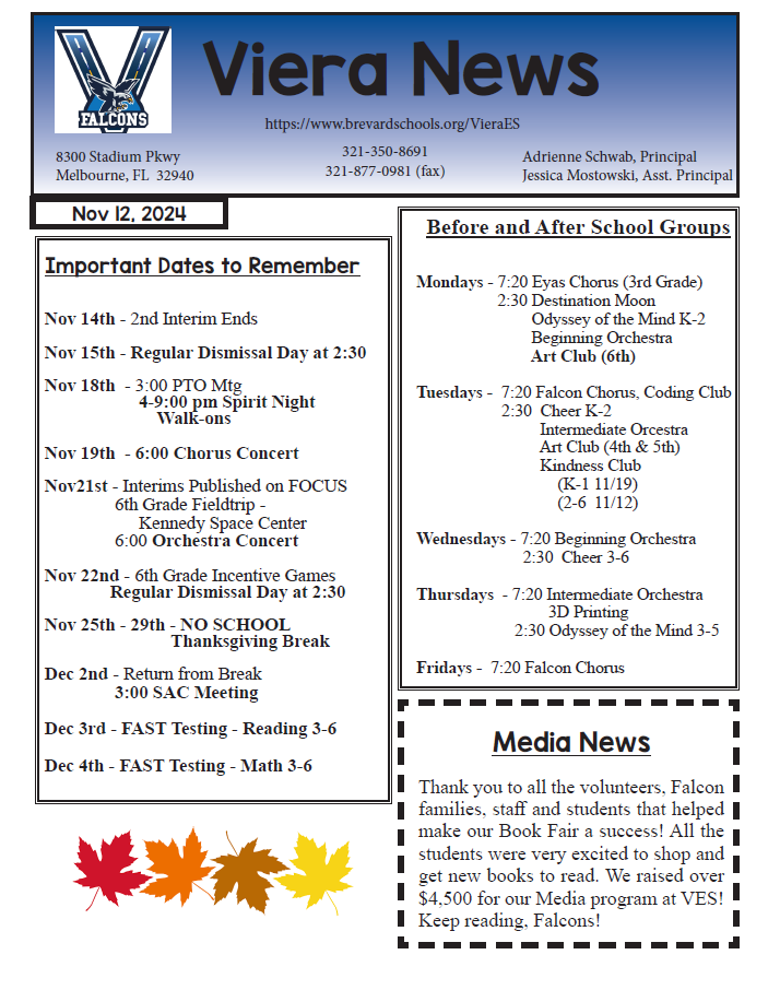 Nov Newsletter Page 1