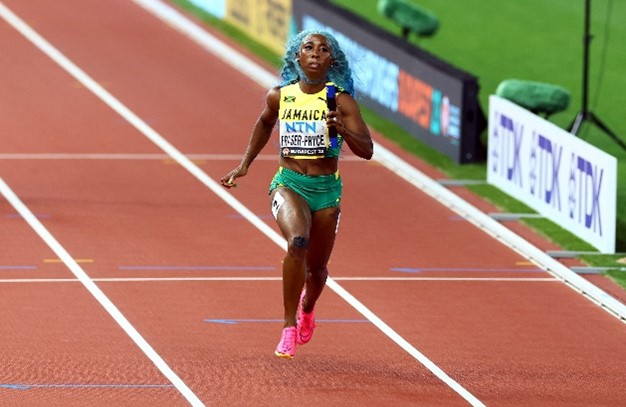 Shelly-Anne Pryce-Fraser running on an Olympic track