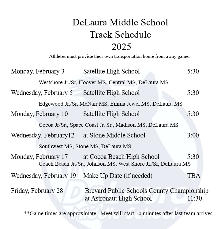 track schedule