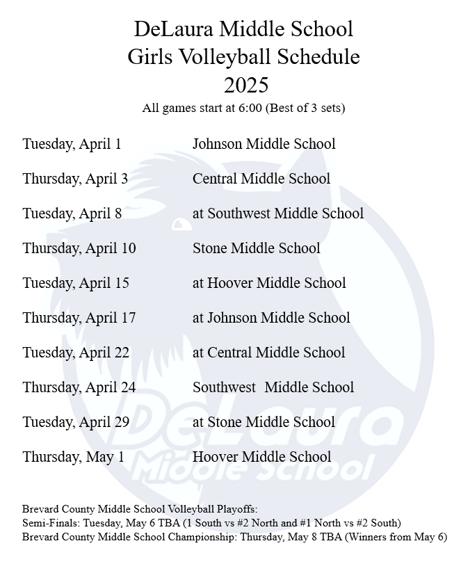 Volleyball schedule