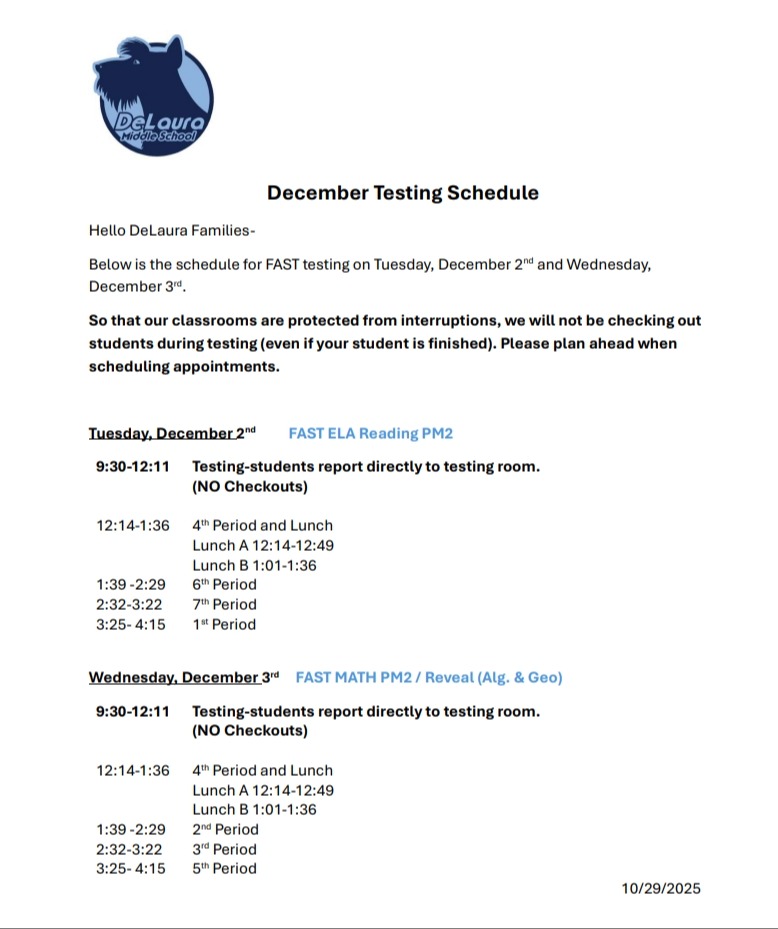 Testing Schedules