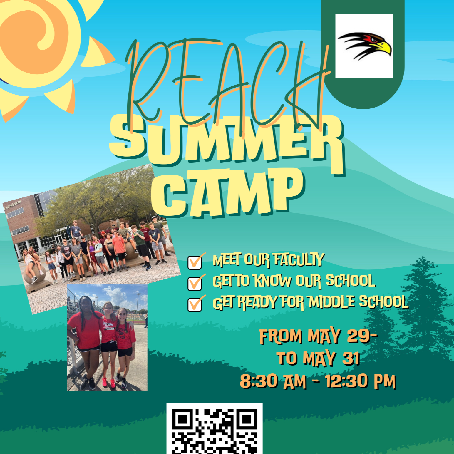 Image of REACH summer camp flyer with details.