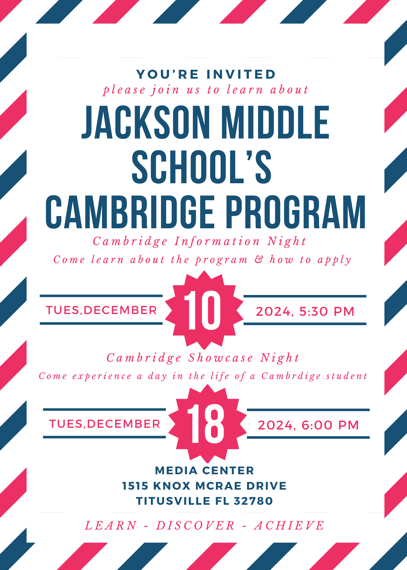 Cambridge info nights