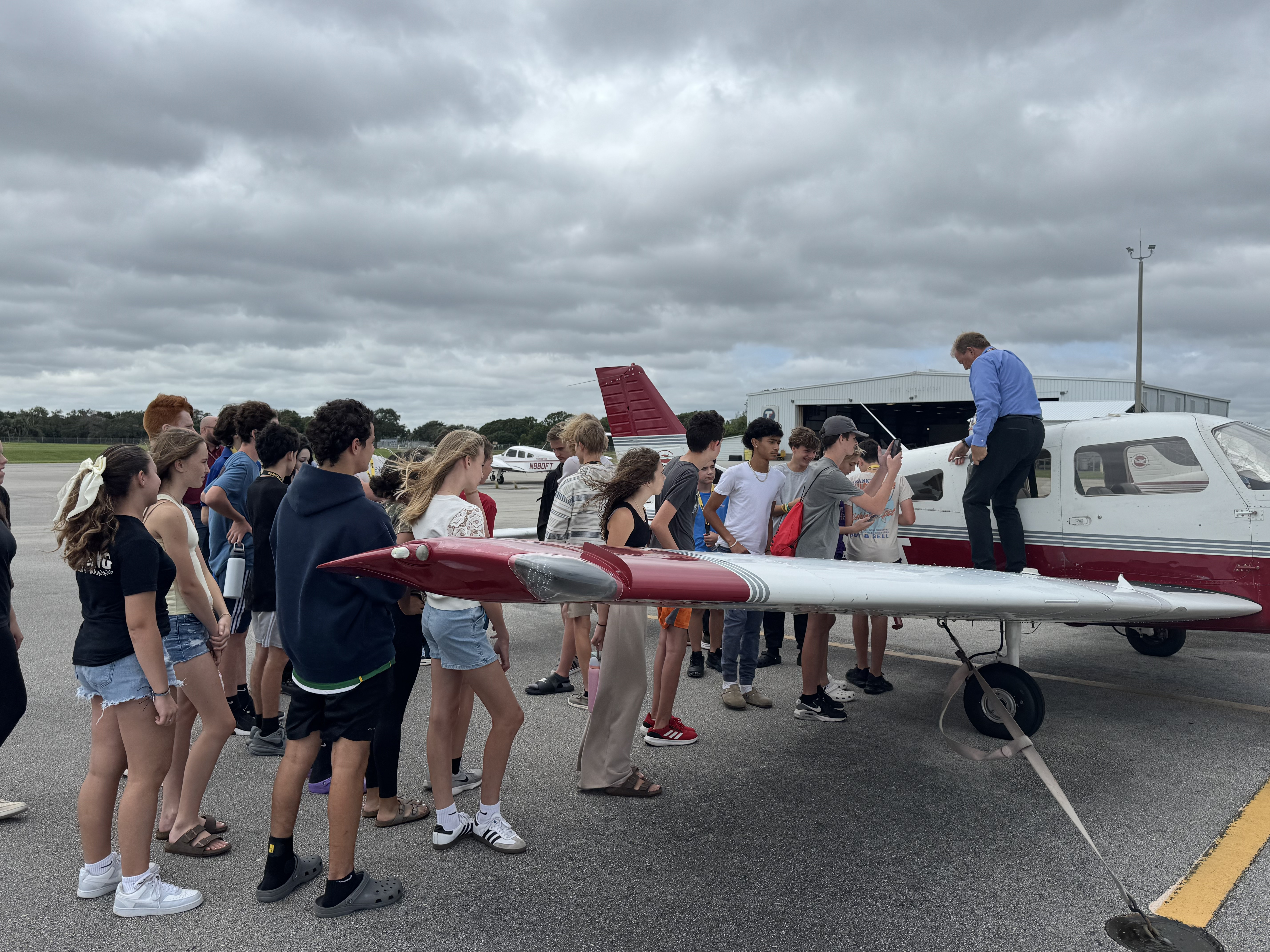 Students at airplace
