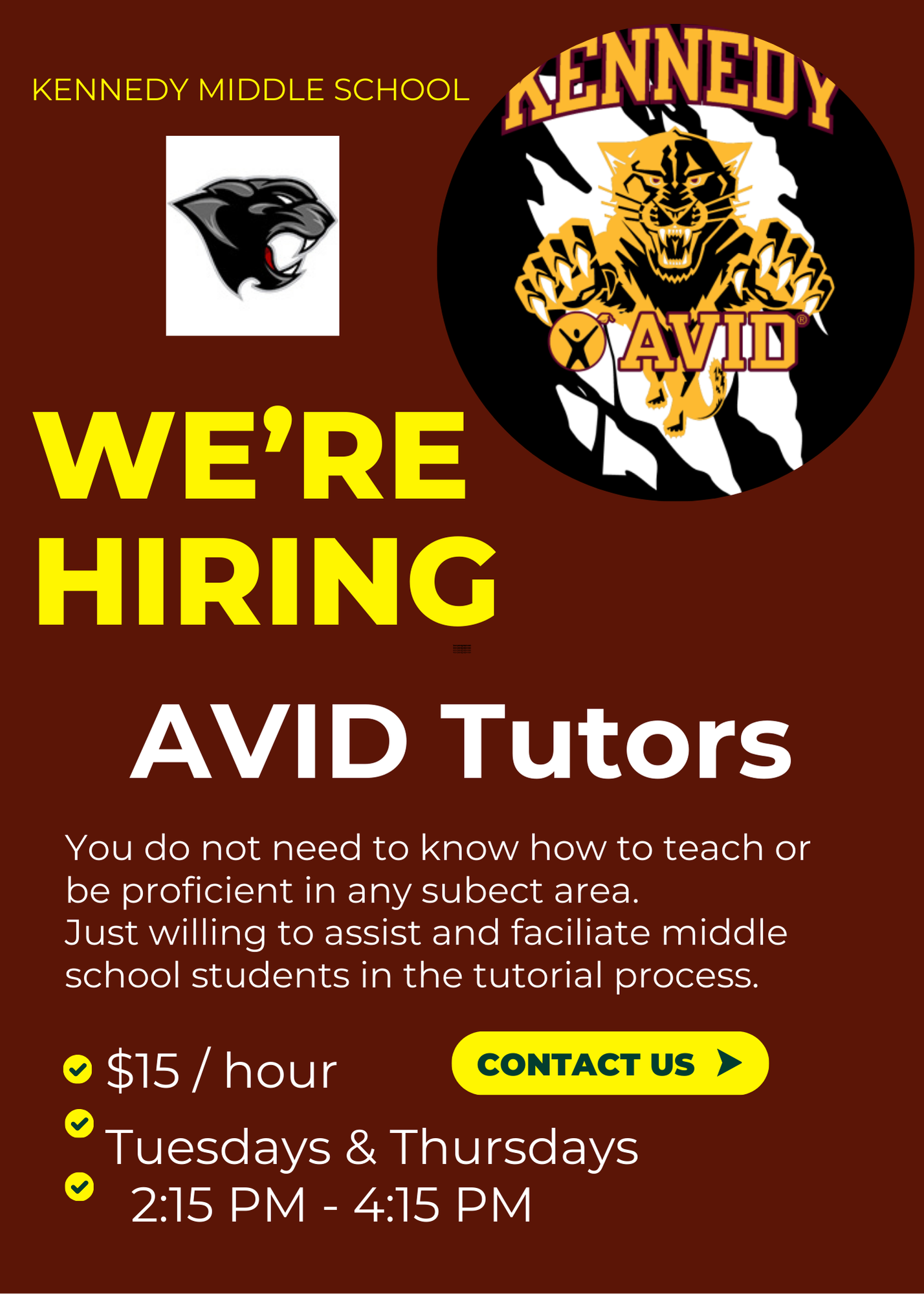 AVID Hiring Tutors