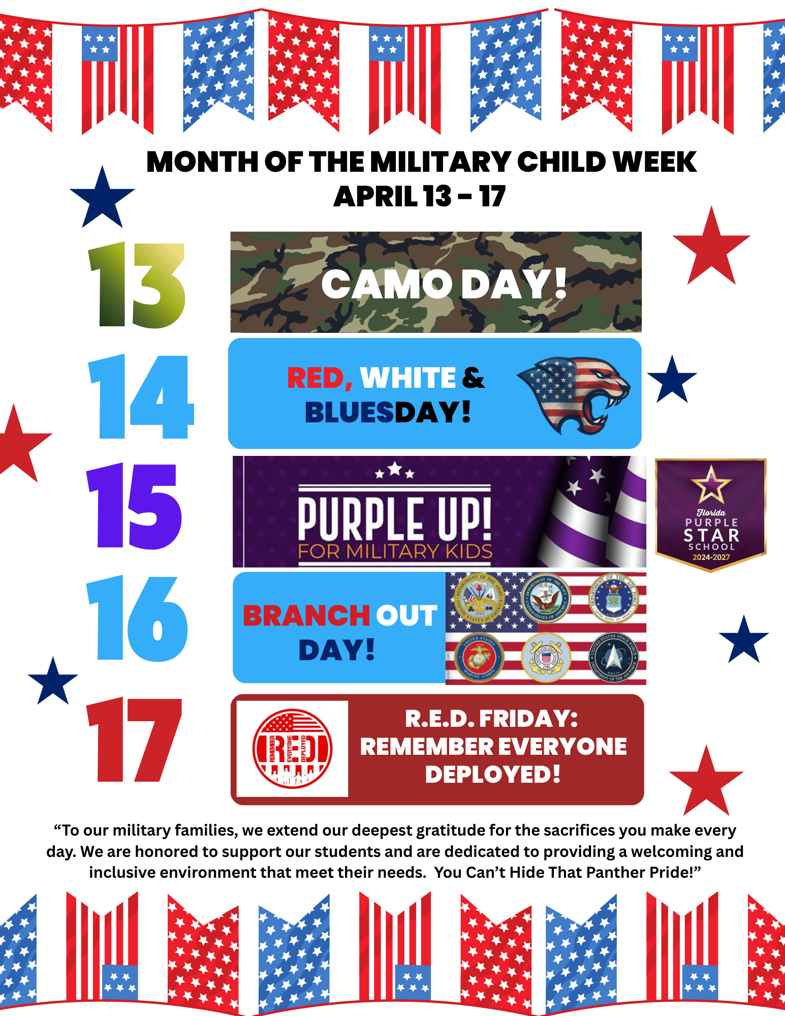 Month of the Military Child Spirit Week