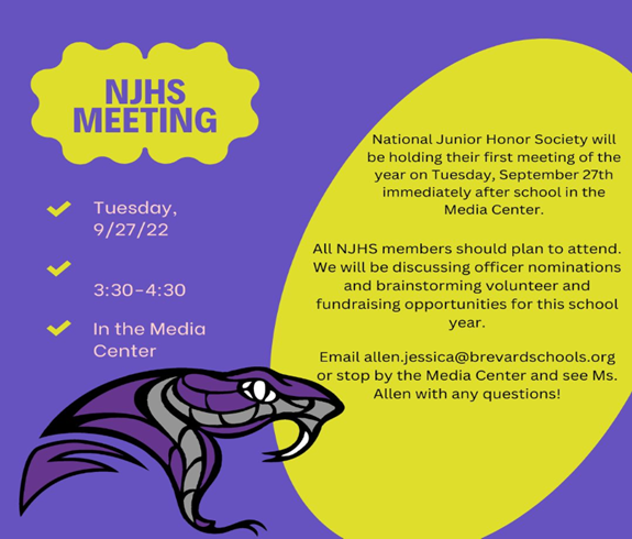 NJHS meeting flyer