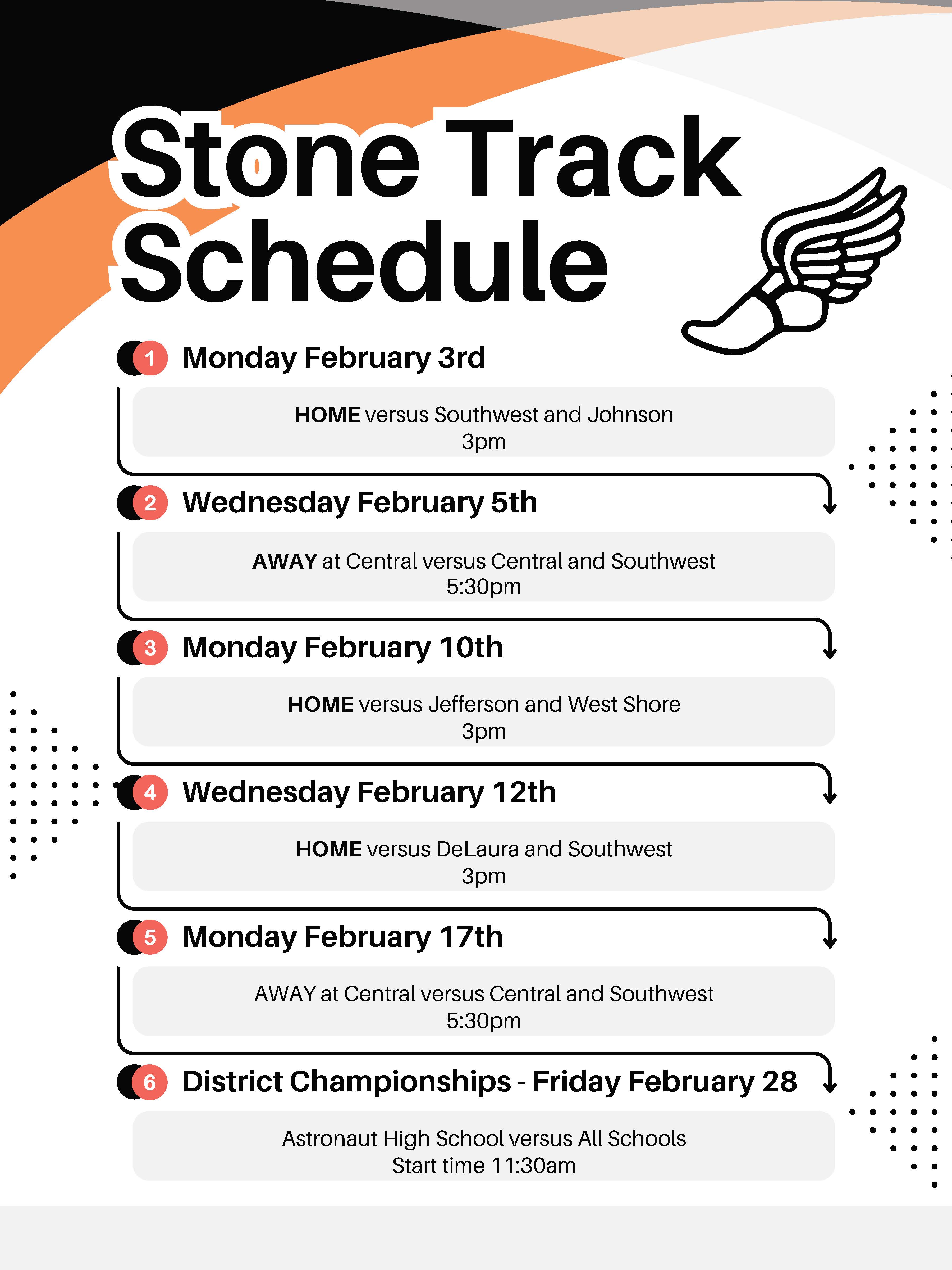 track schedule for 2025