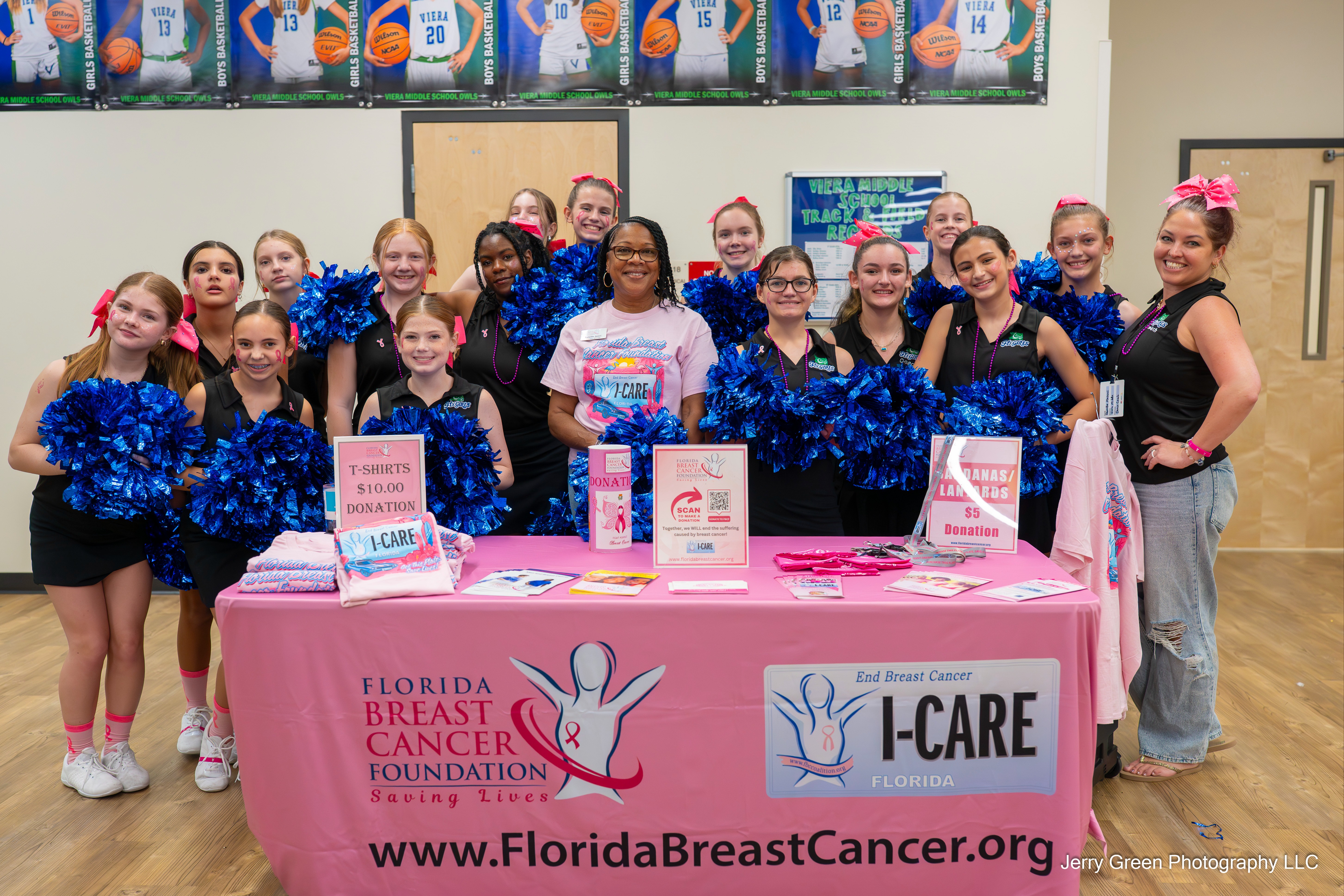 Picture of the Viera Middle Dance Team supporting the Florida Breast Cancer Foundation.