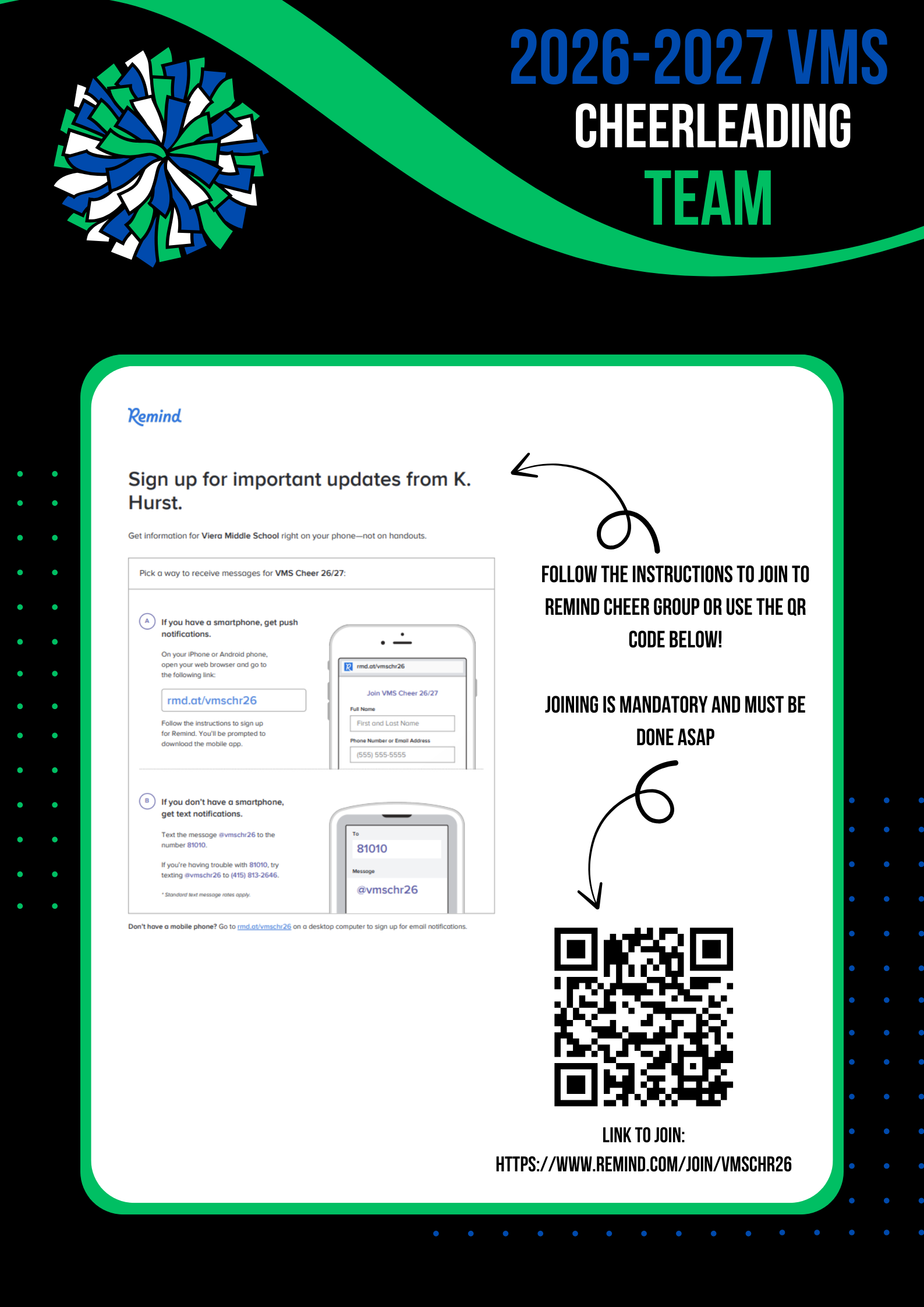 cheer team signup instructions