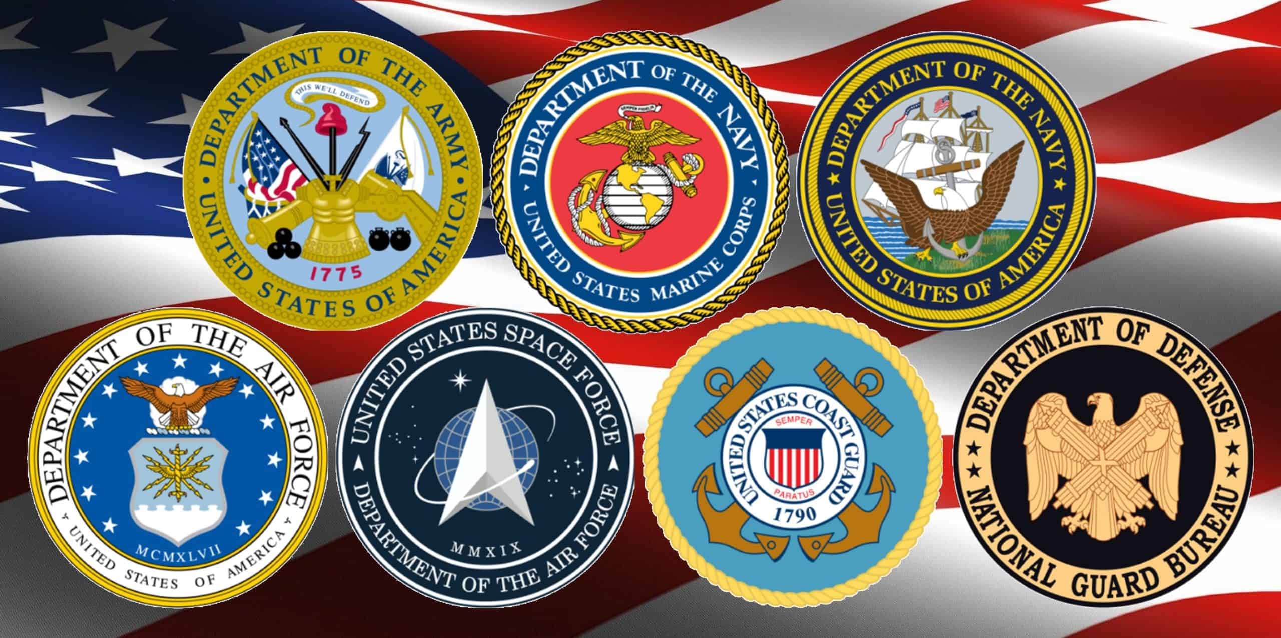 Crests of each branch of the military