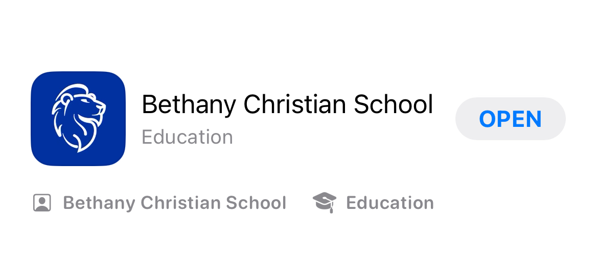 Get our App to stay up to date on all the latest happenings at Bethany Christian School