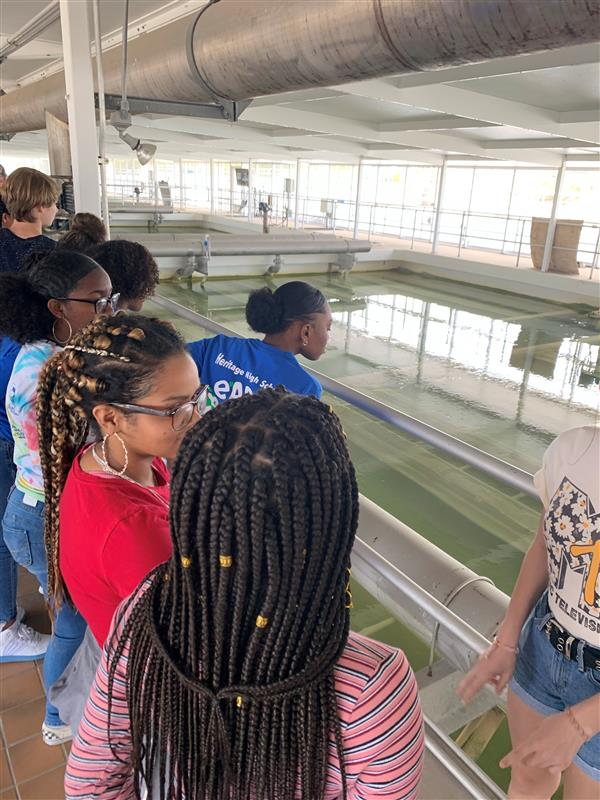 students visiting an water industry 