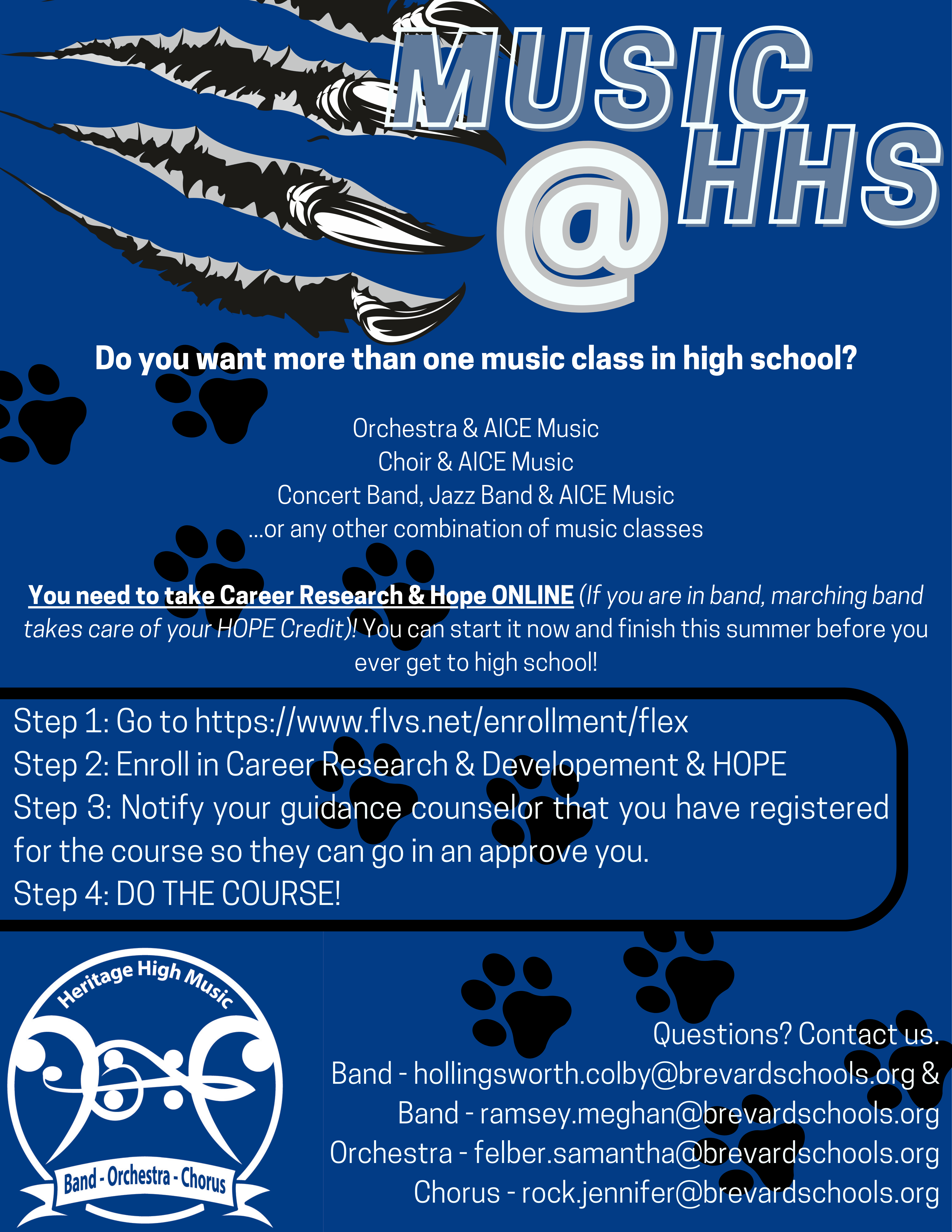 Heritage HS Band Dates