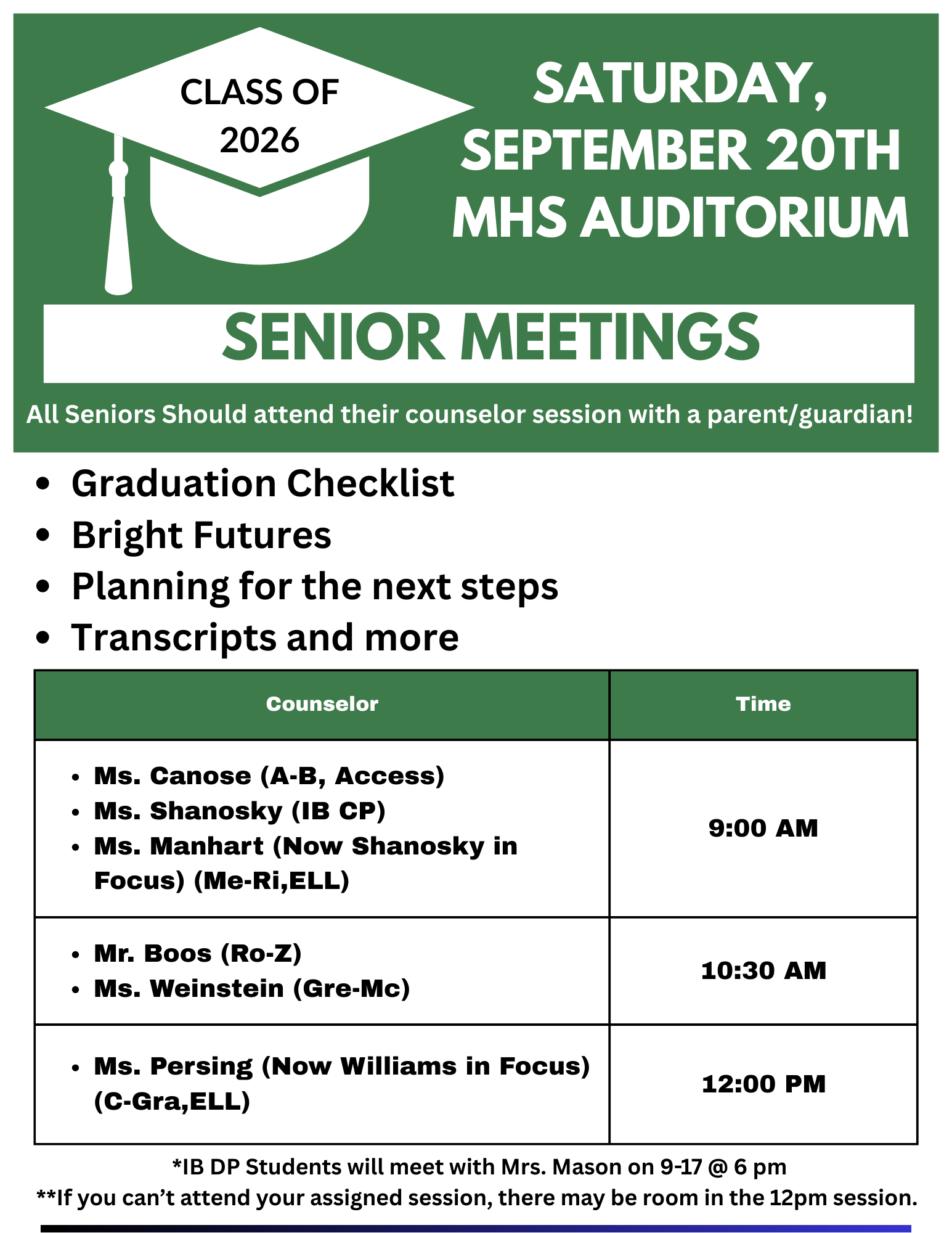 senior meetings