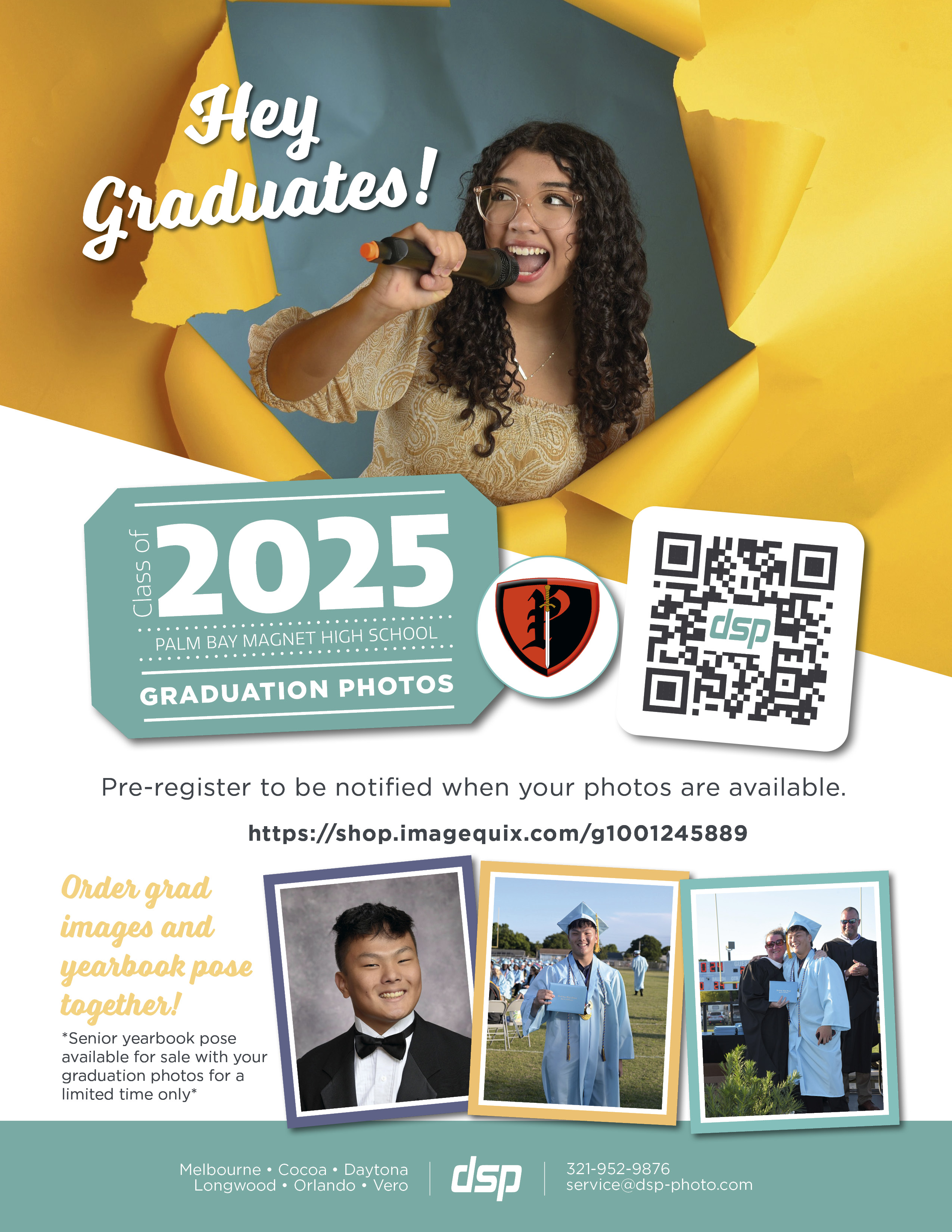 Order your Class of 2025 Graduation Photos from DSP with QR code