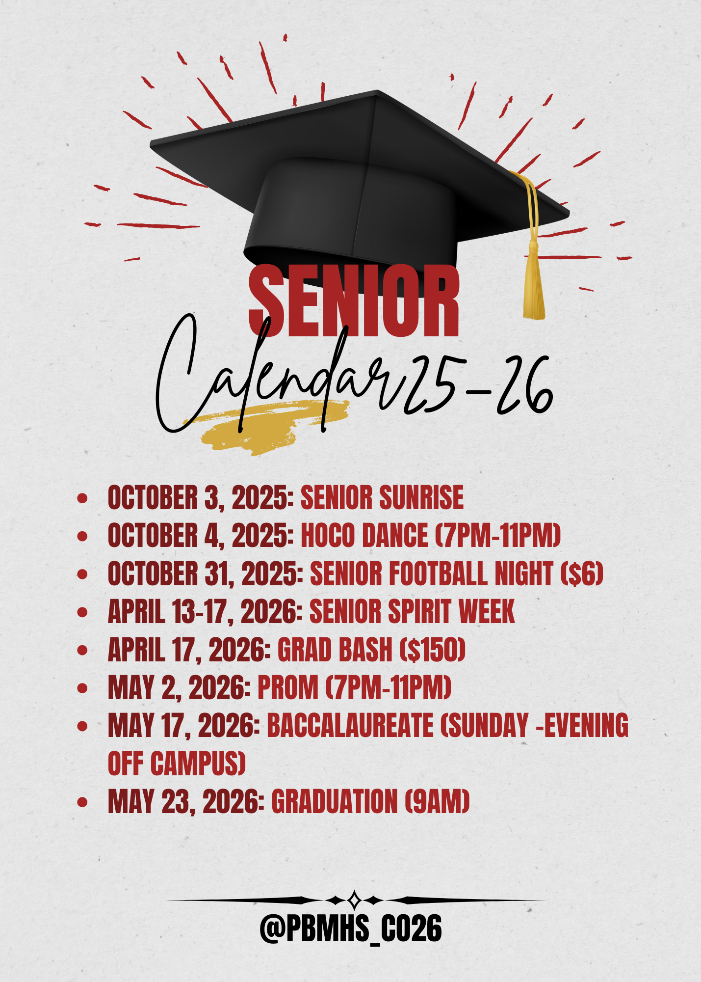 Senior Event Calendar 25-26 