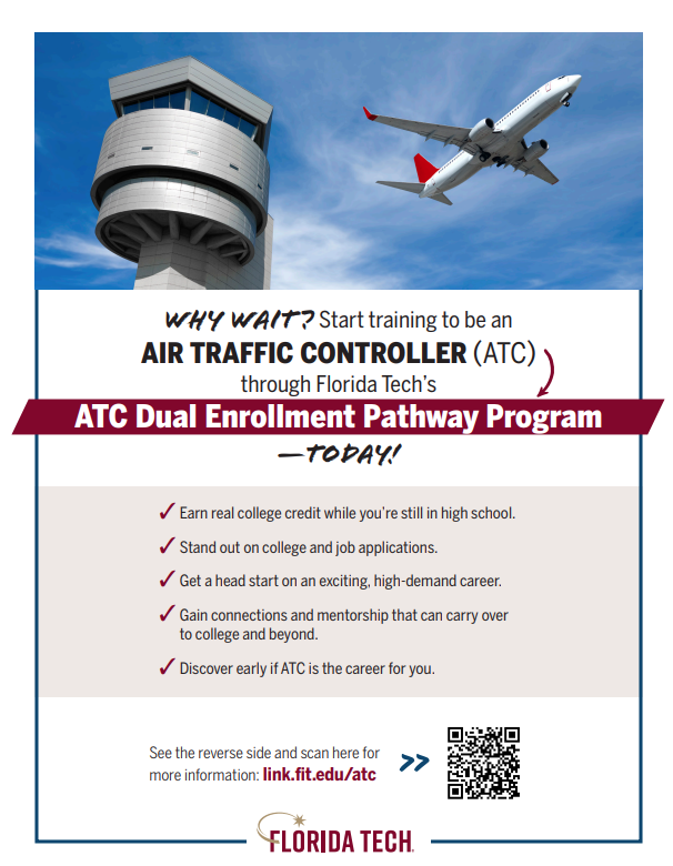Air Traffic Controller Dual Enrollment Program at Florida Tech with QR Code