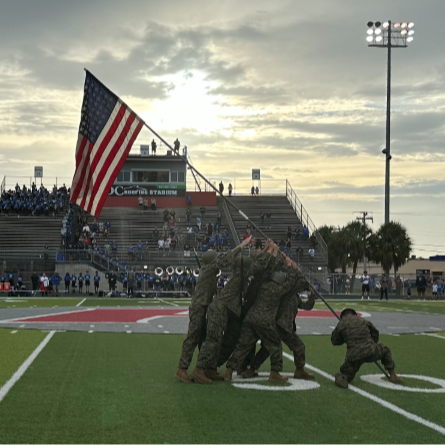 MCJROTC Iwo Jima Recreation on Pirate Football field