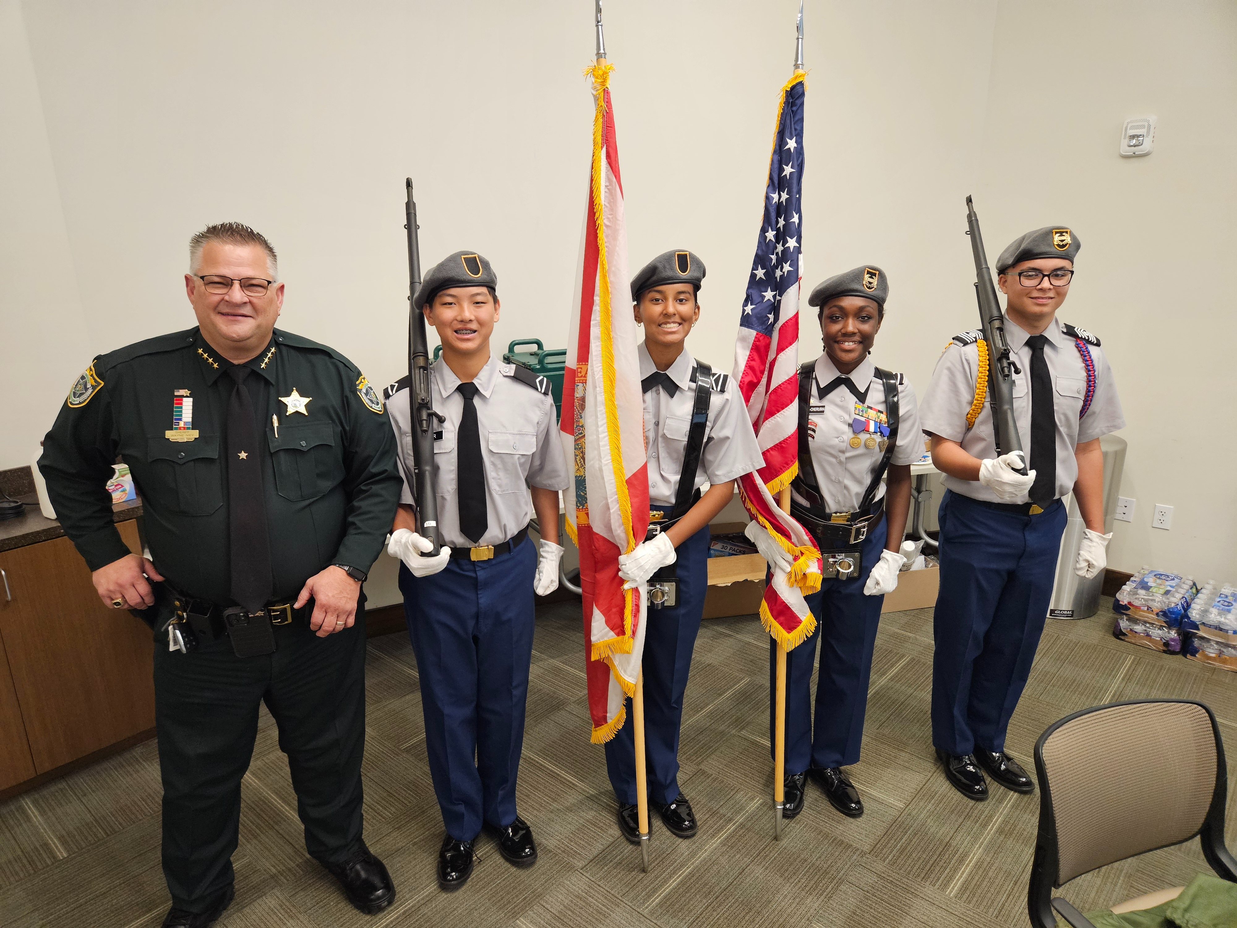 color guard with sheriff