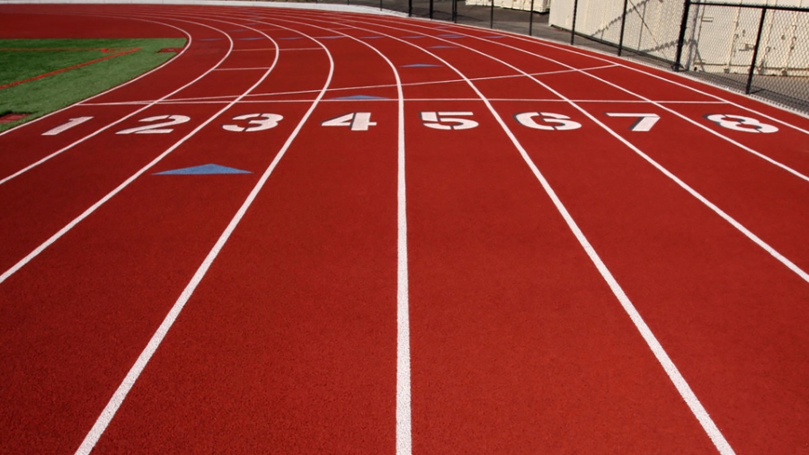Photo of track starting numbers