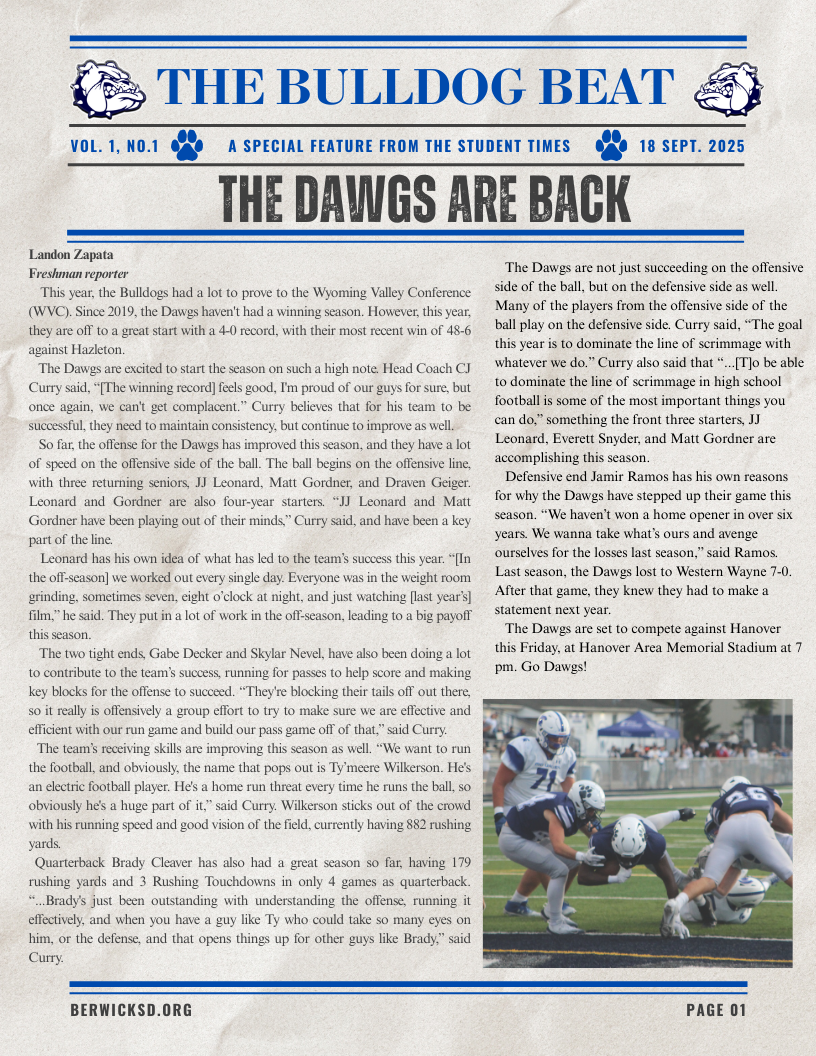 The Bulldog Beat 9/18/25