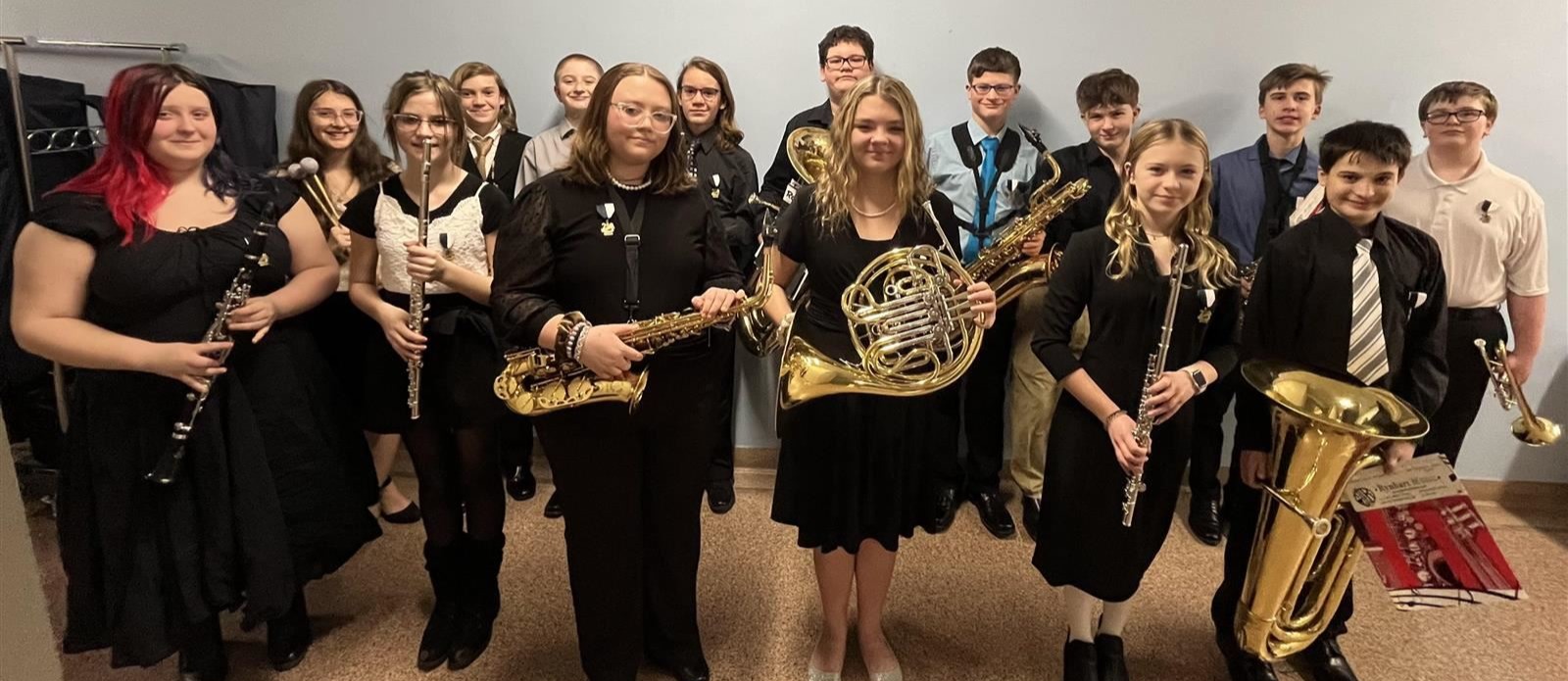 county band students standing together