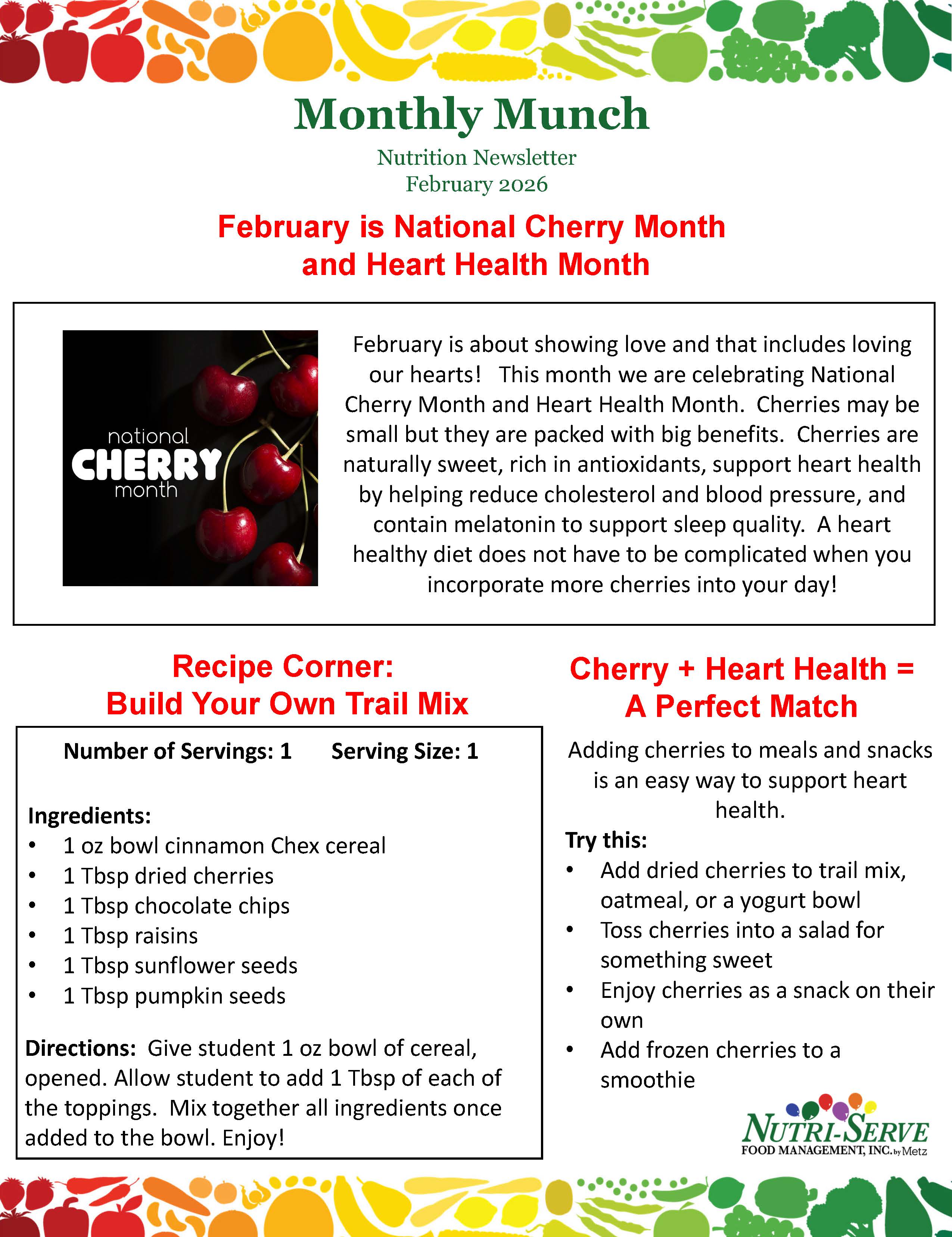 Nurtiserve's Monthly Munch Newsletter