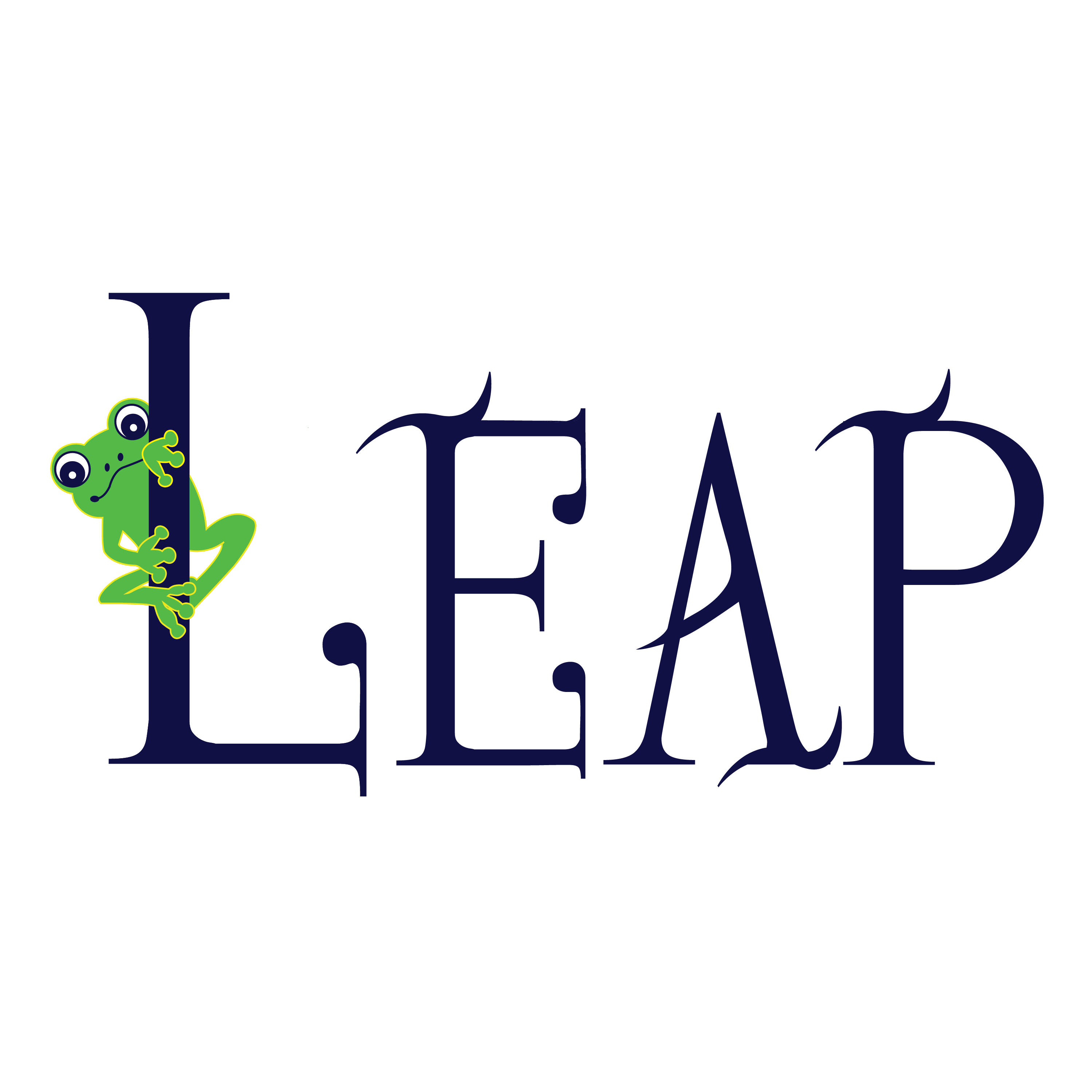 Logo says LEAP with a green frog