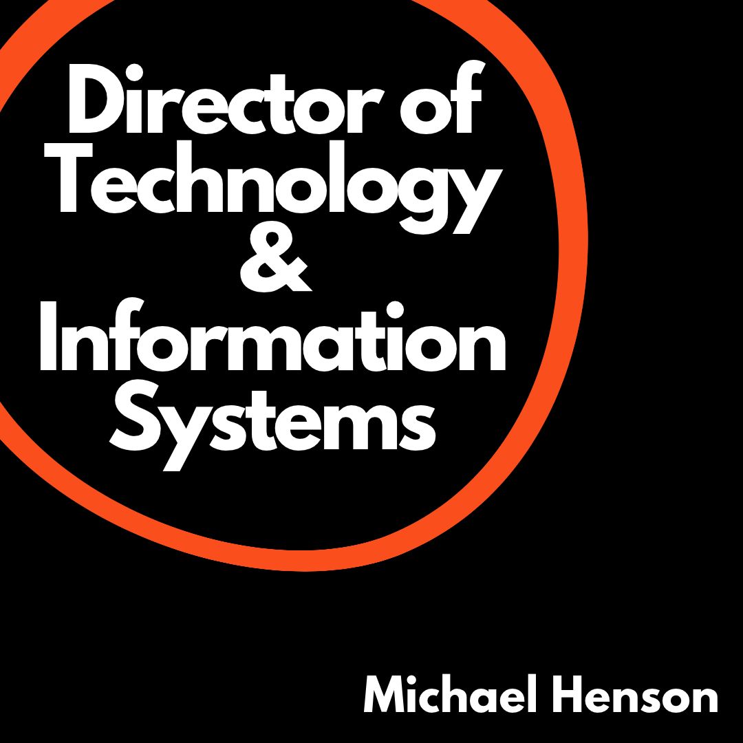 Director of technology orange and black graphic