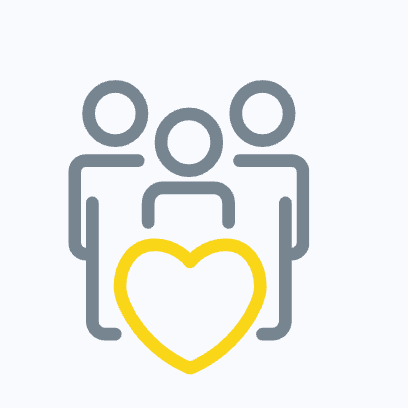 Icon of three people and a heart
