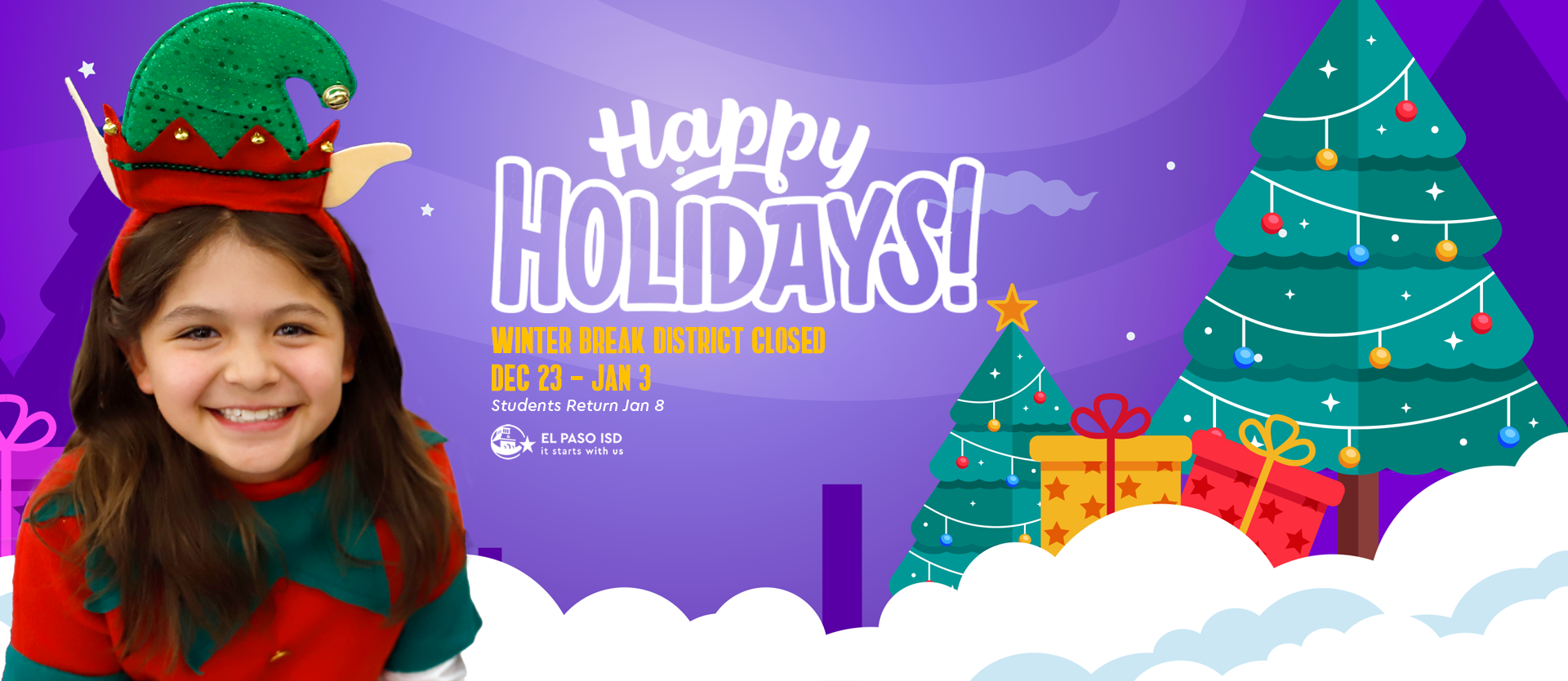 Happy Holidays Winter Break District Closed Dec 23 - Jan 3