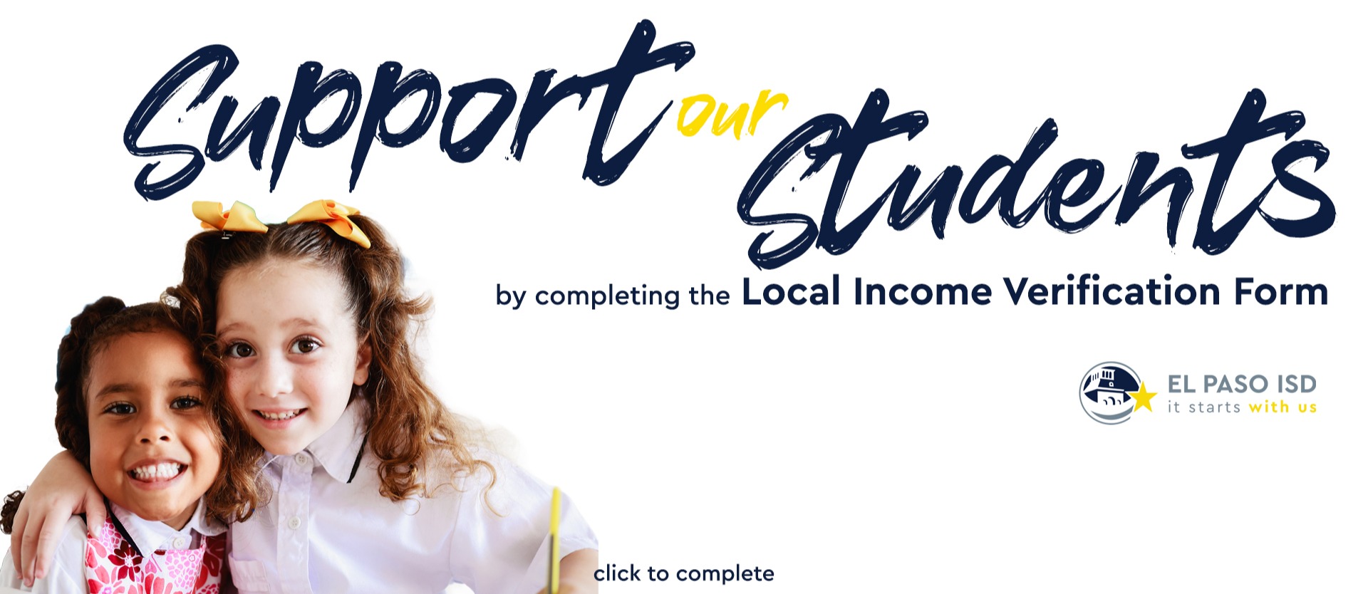 Support our Students by completing the Local Income Verification Form