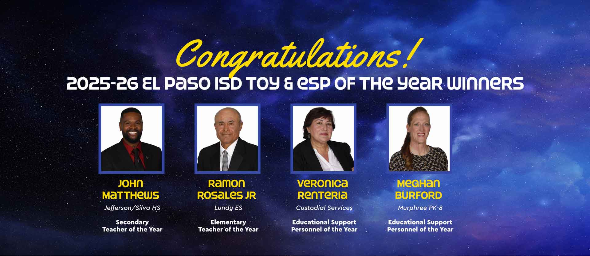Congratulations TOY and ESP winners