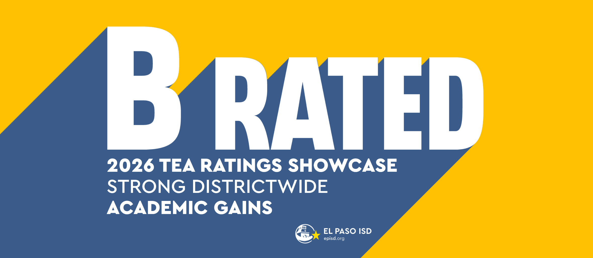 An advertisement for the 2026 TEA Ratings Showcase displays the text "B RATED" in white on a blue and yellow background.