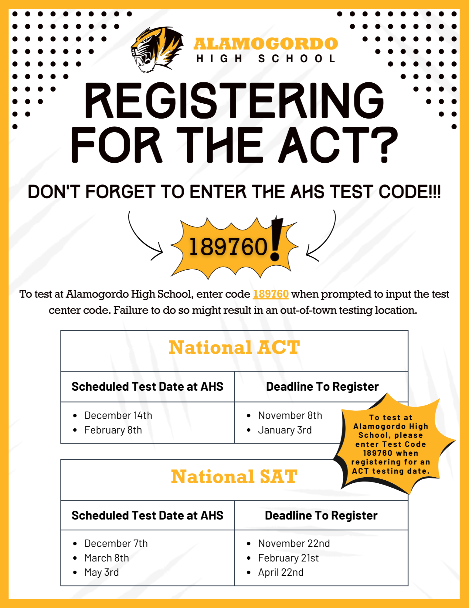 SAT ACT Info Flyer