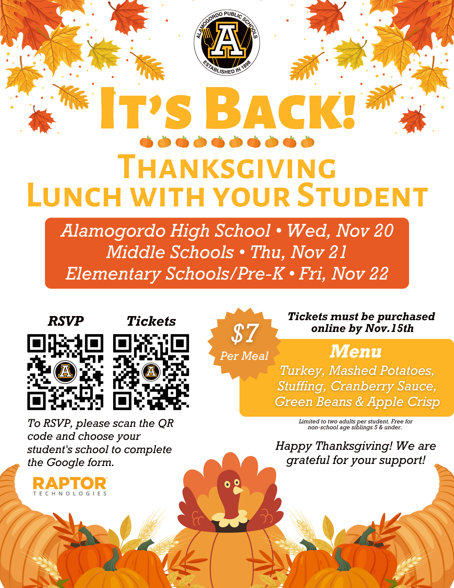 Thanksgiving Meal Flyer