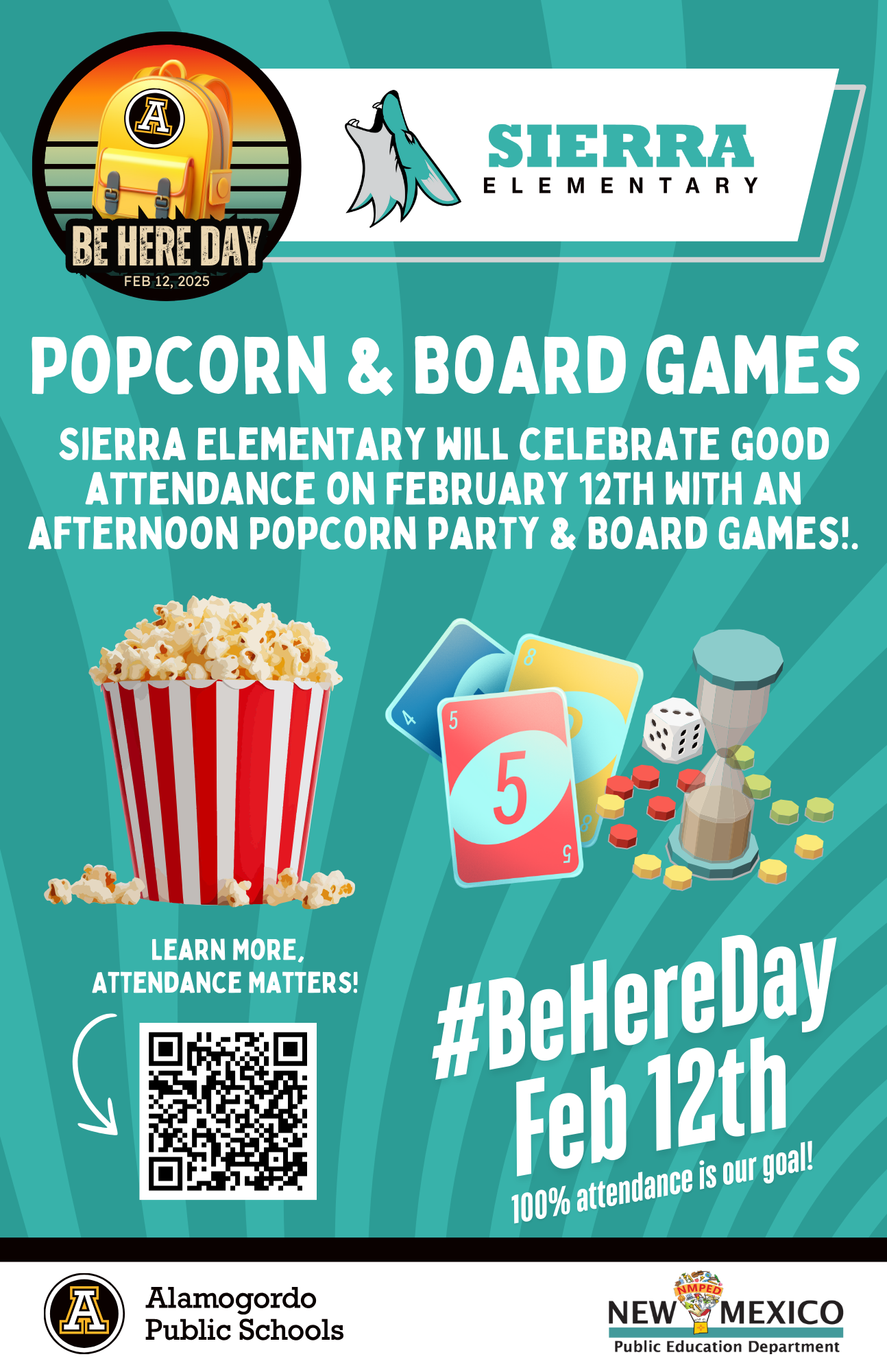 Be Here Day Popcorn & Board Games