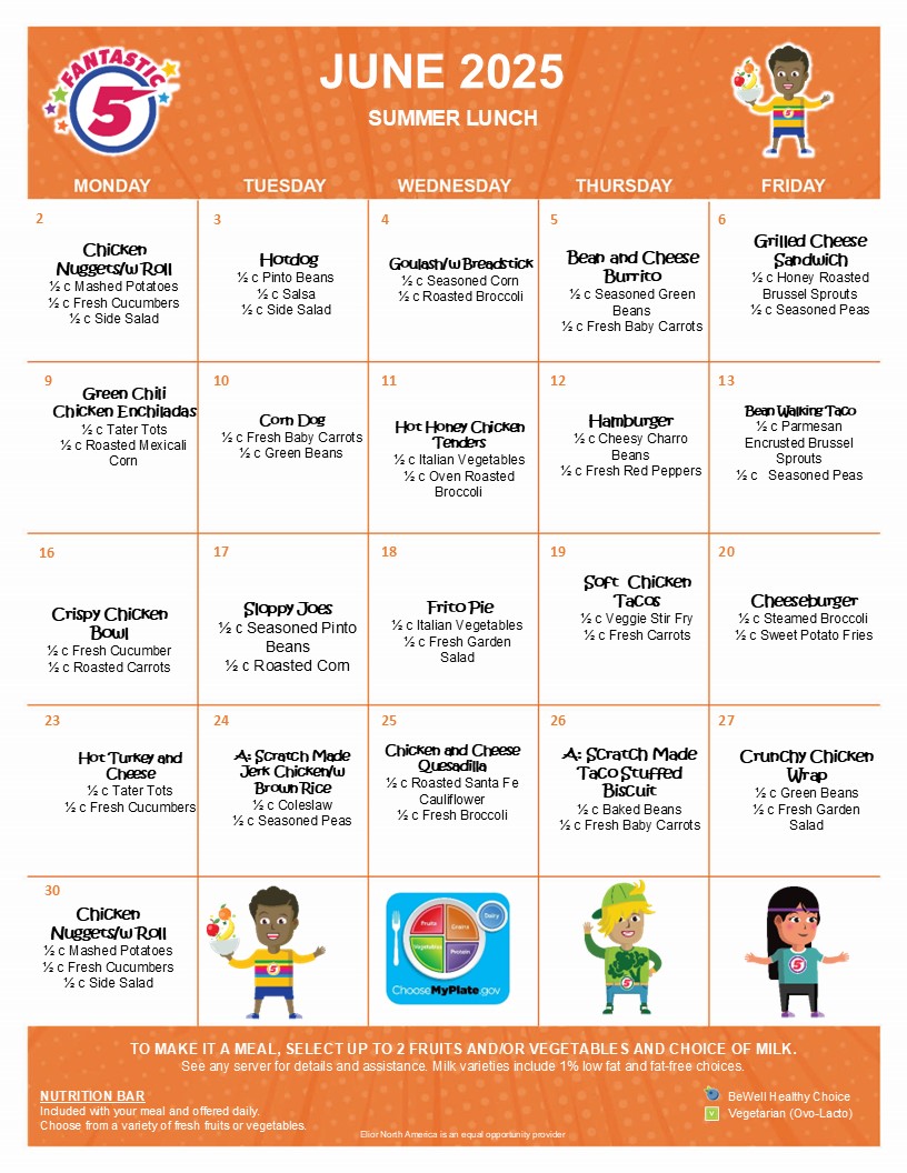 June Lunch Menu