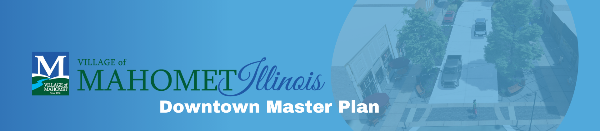 village of mahomet illinois downtown master plan, image of rendered downtown
