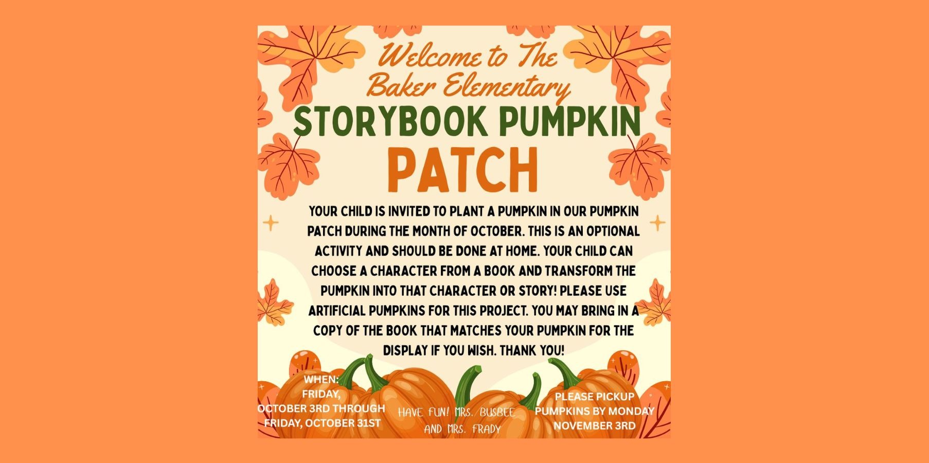 Baker Storybook Pumpkin Patch