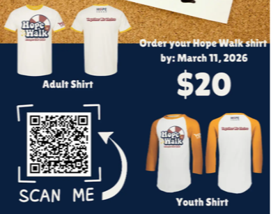 flyer for hope walk t shirt sale